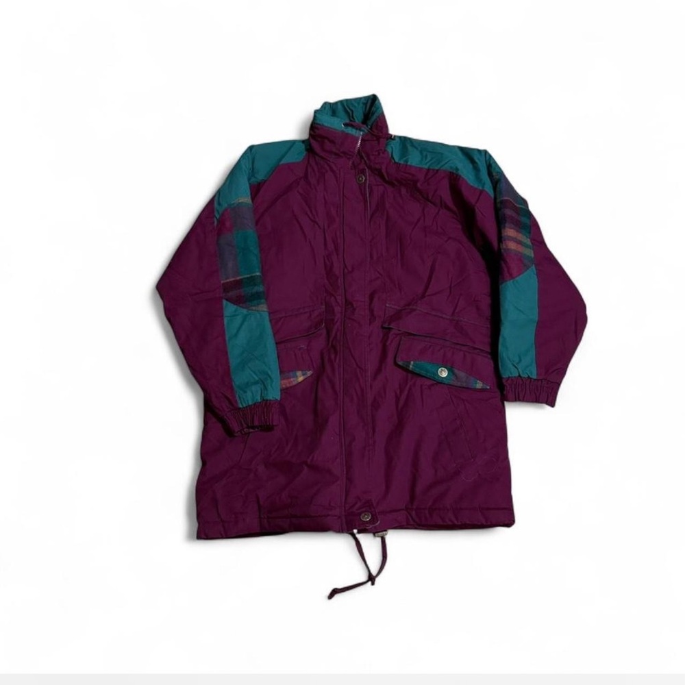 Vintage 90s Outbrook Ski Jacket - Teal + Plum Colorblock